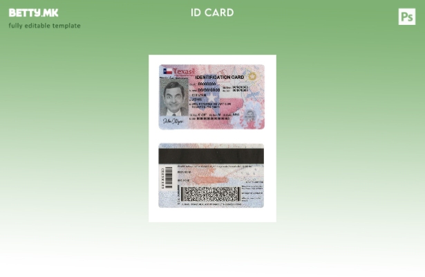 модерен стил САД Тексас Нов шаблон за лична карта